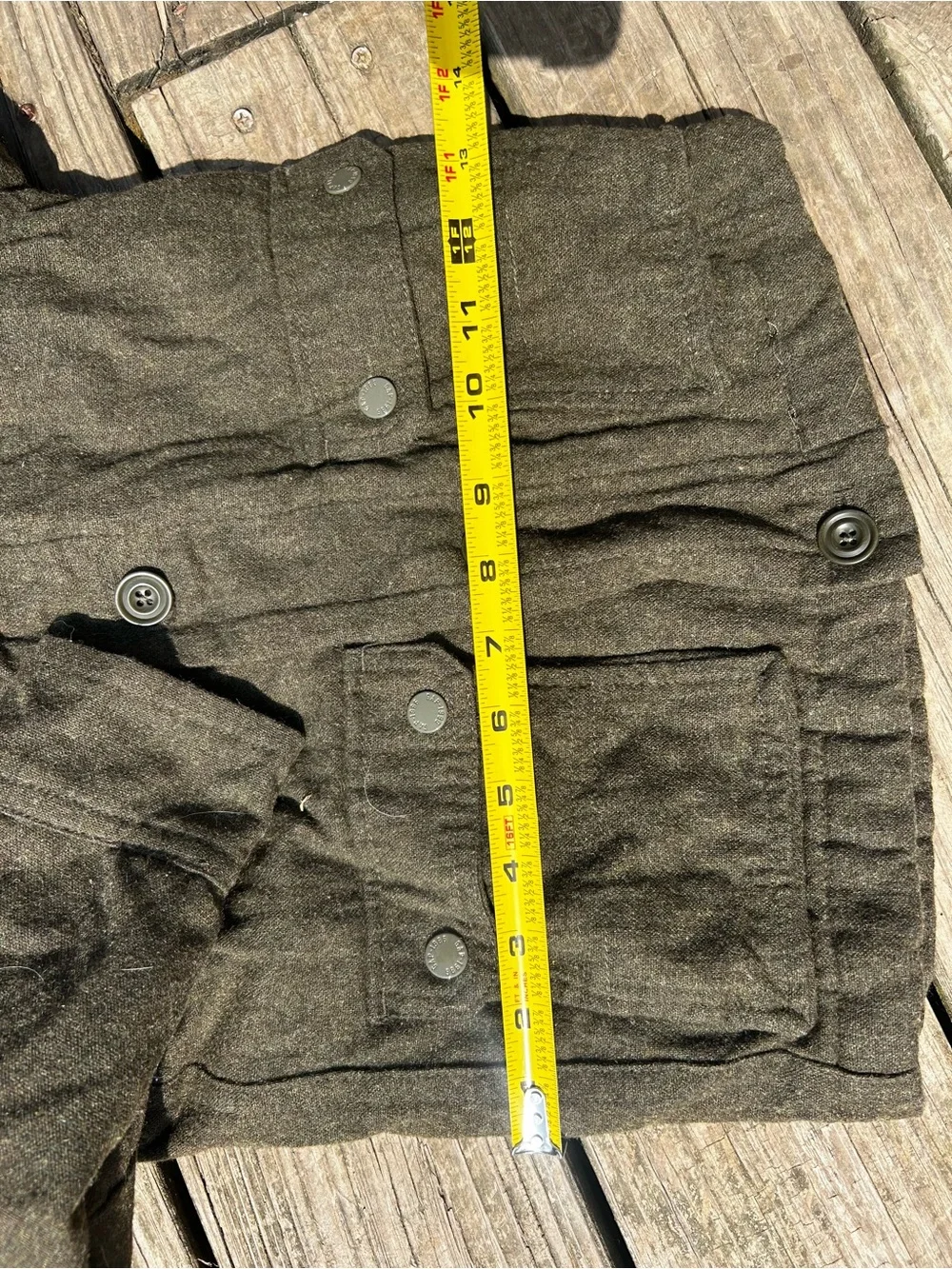 GAP Boys Winter Fall Wool Blend Tweed Donkey Jacket Coat Size XS (4/5) Green